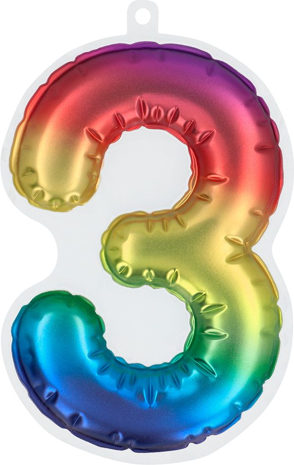 Rainbow zelfklevende cijferballon 3