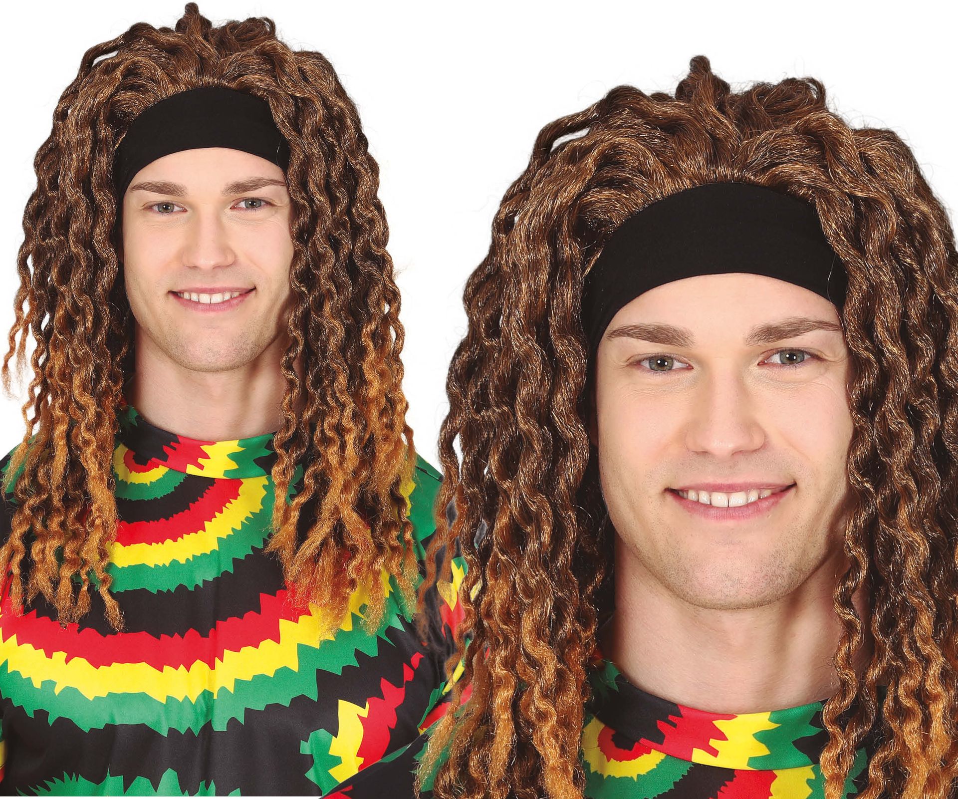 Rasta Pruik Bruin met Hoofdband