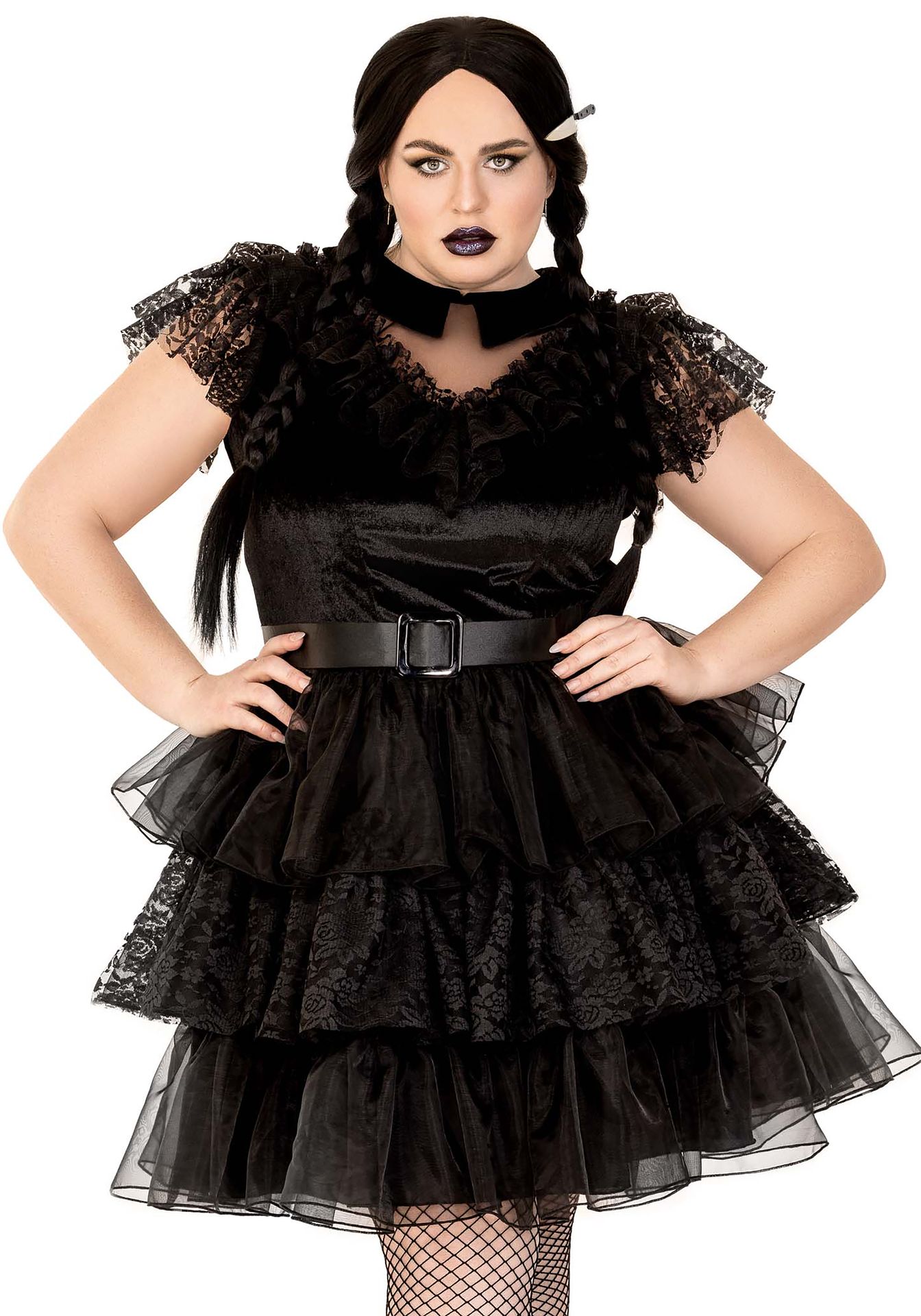 Raving rebel plus size jurk zwart