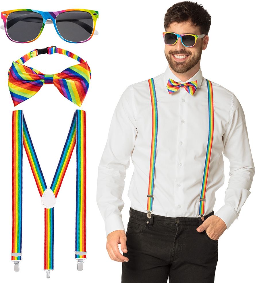 Regenboog accessoire set gaypride