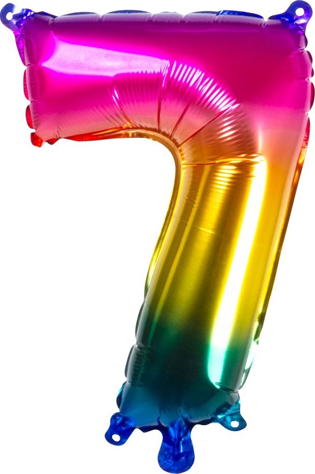 Regenboog ballon cijfer 7