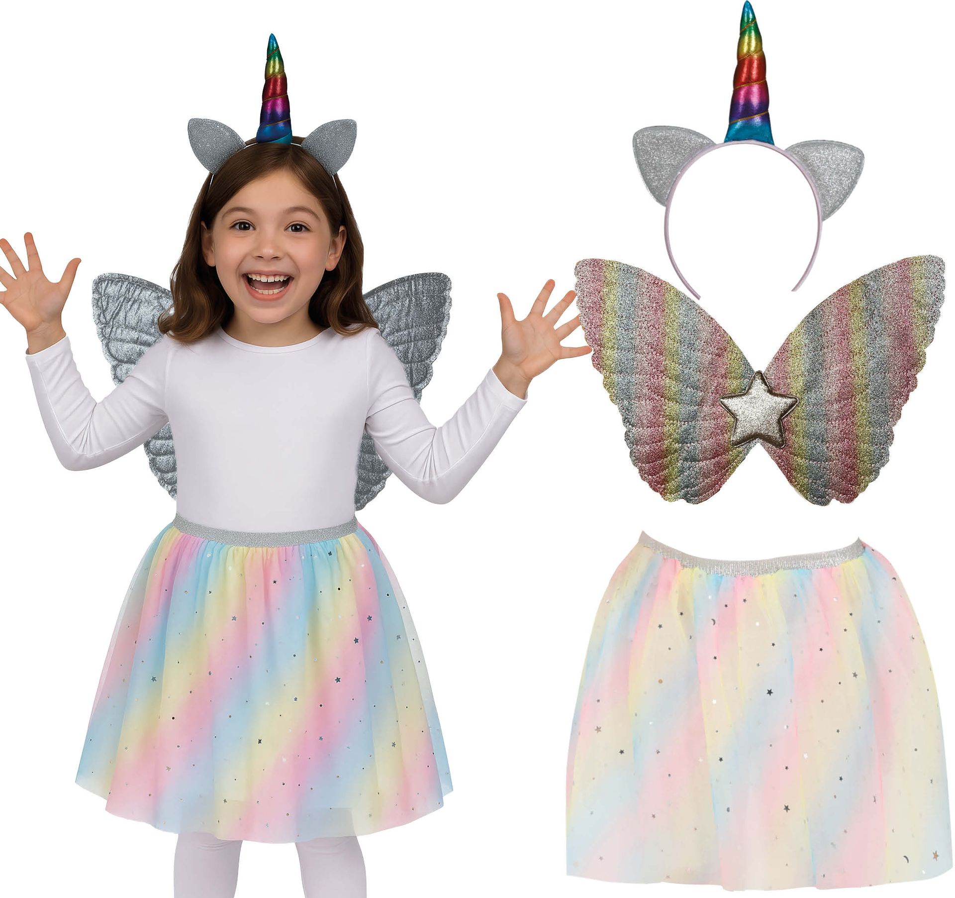 Regenboog Eenhoorn Outfit Kind 3-Delig