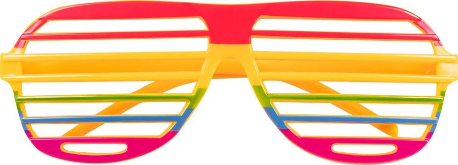 Regenboog gele festival shutter bril