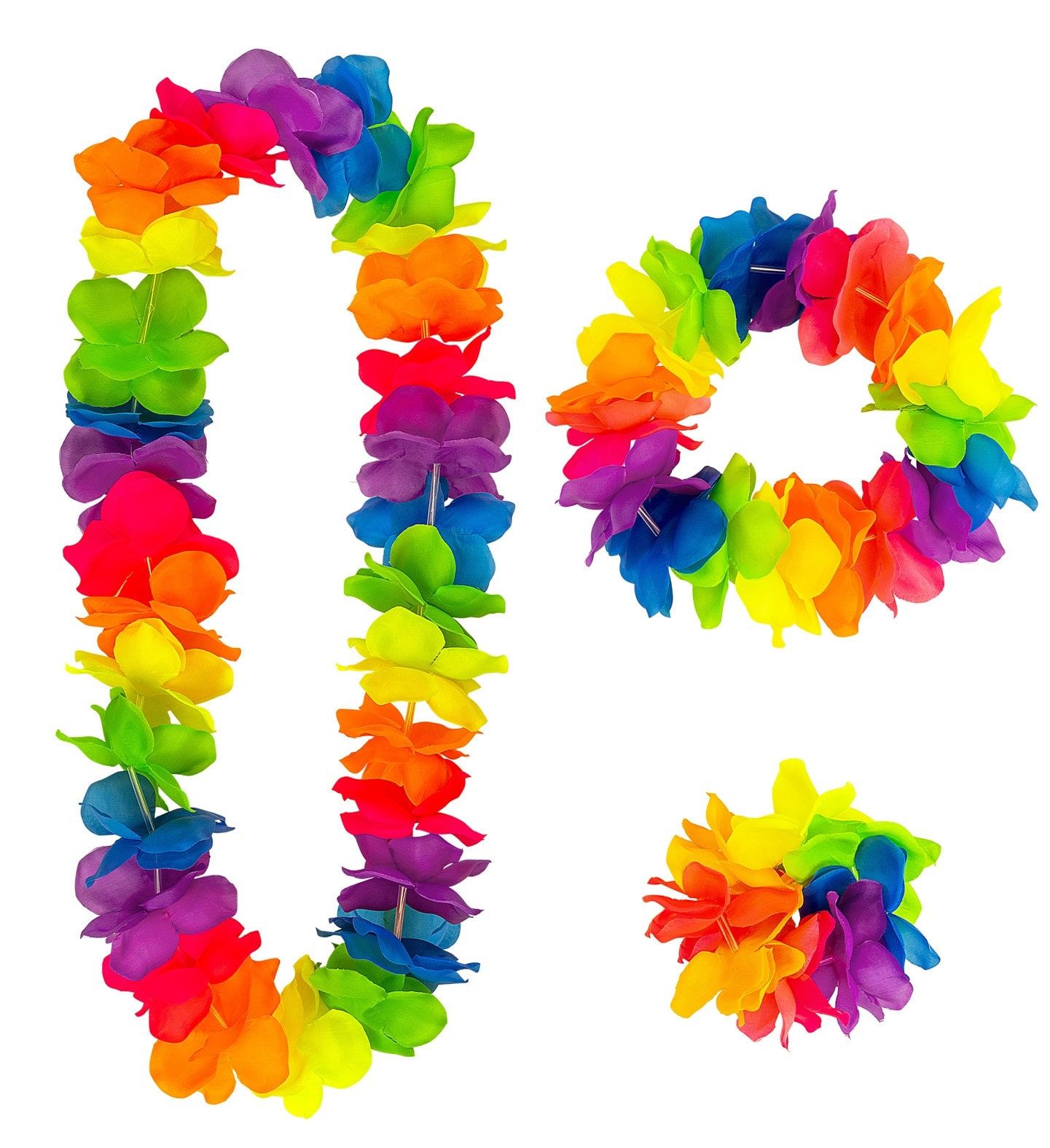 Regenboog Hawaii Verkleedset Bloemenkransen