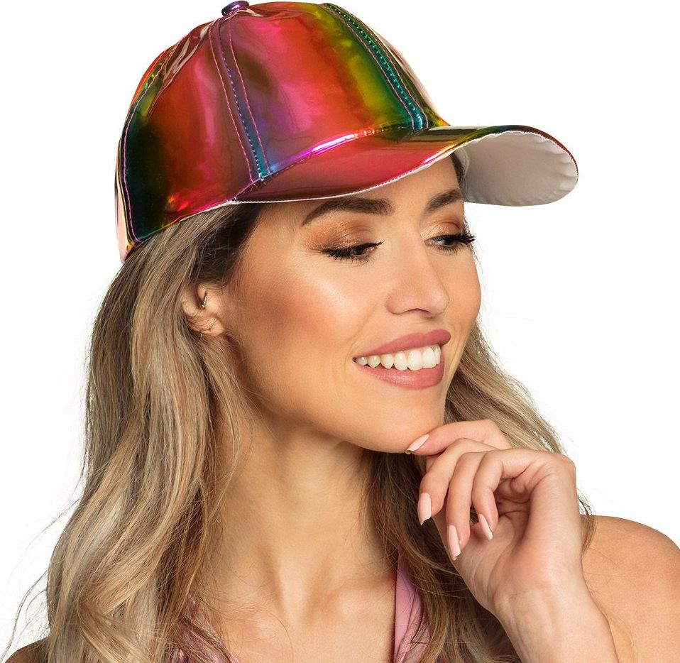 Regenboog holografische pet