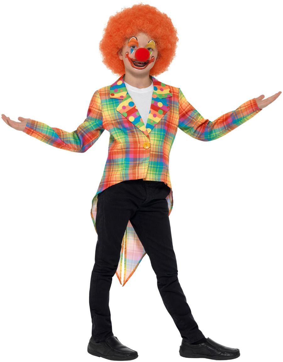Regenboog kleuren clown slipjas