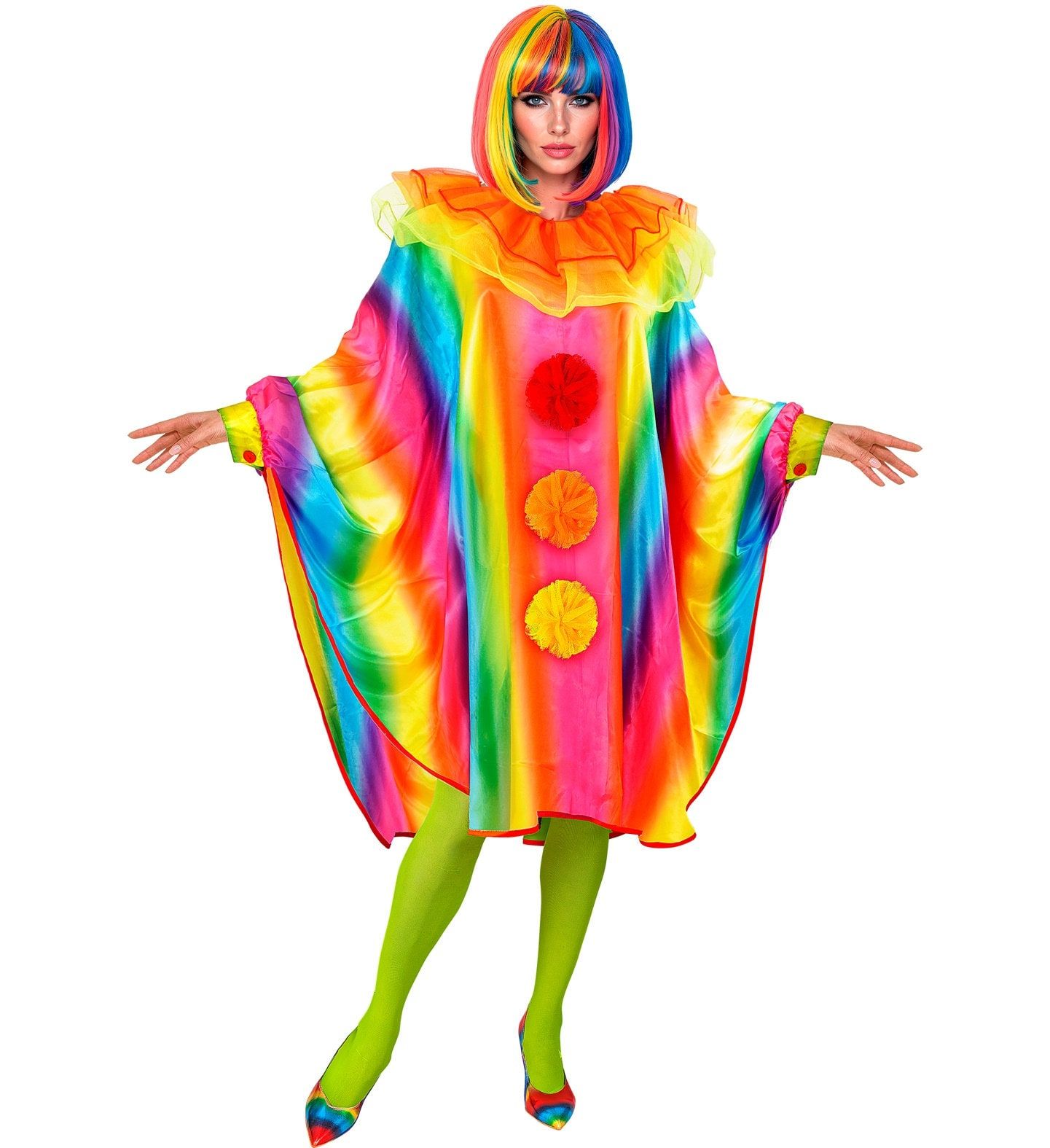 Regenboog Poncho Clown Voor Dames