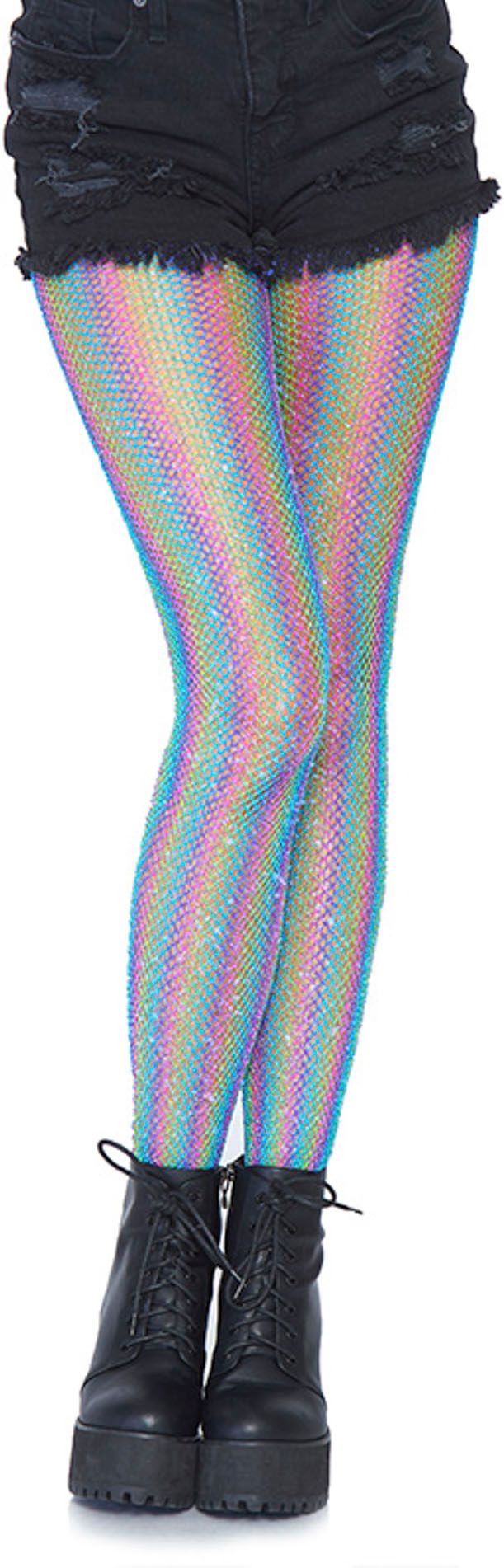 Regenboog strepen visnetpanty