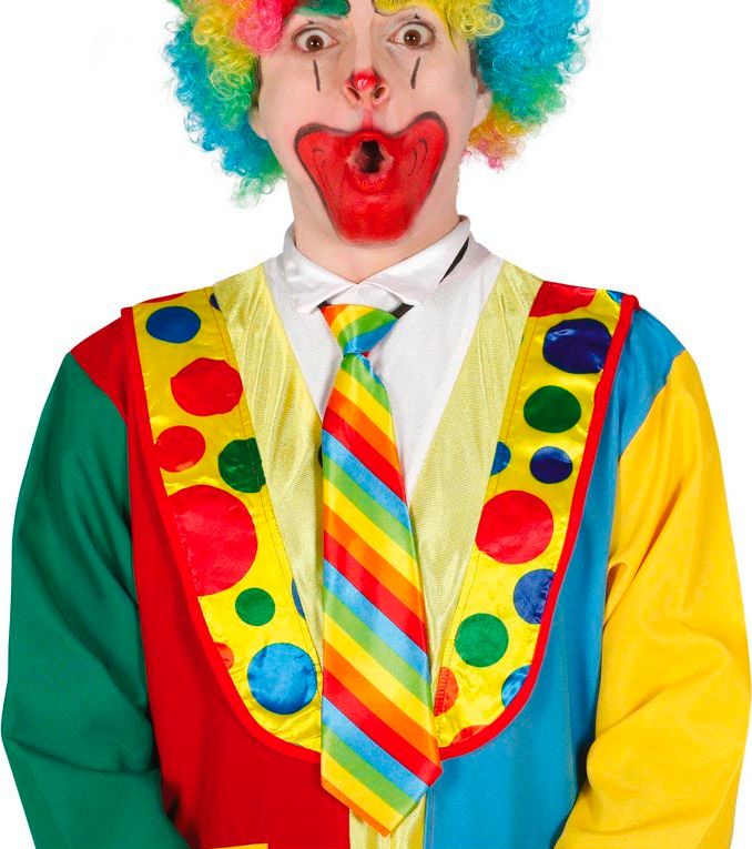 Regenboog stropdas clown