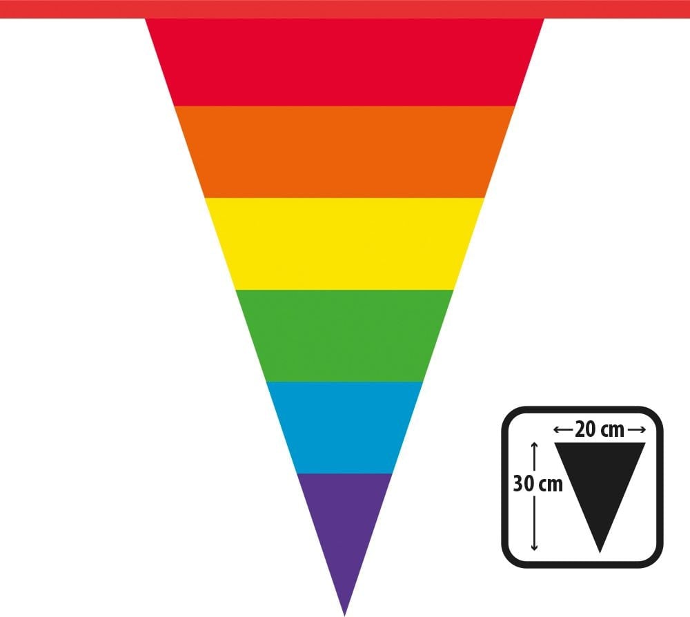 Regenboog vlaggenlijn gaypride 10 meter