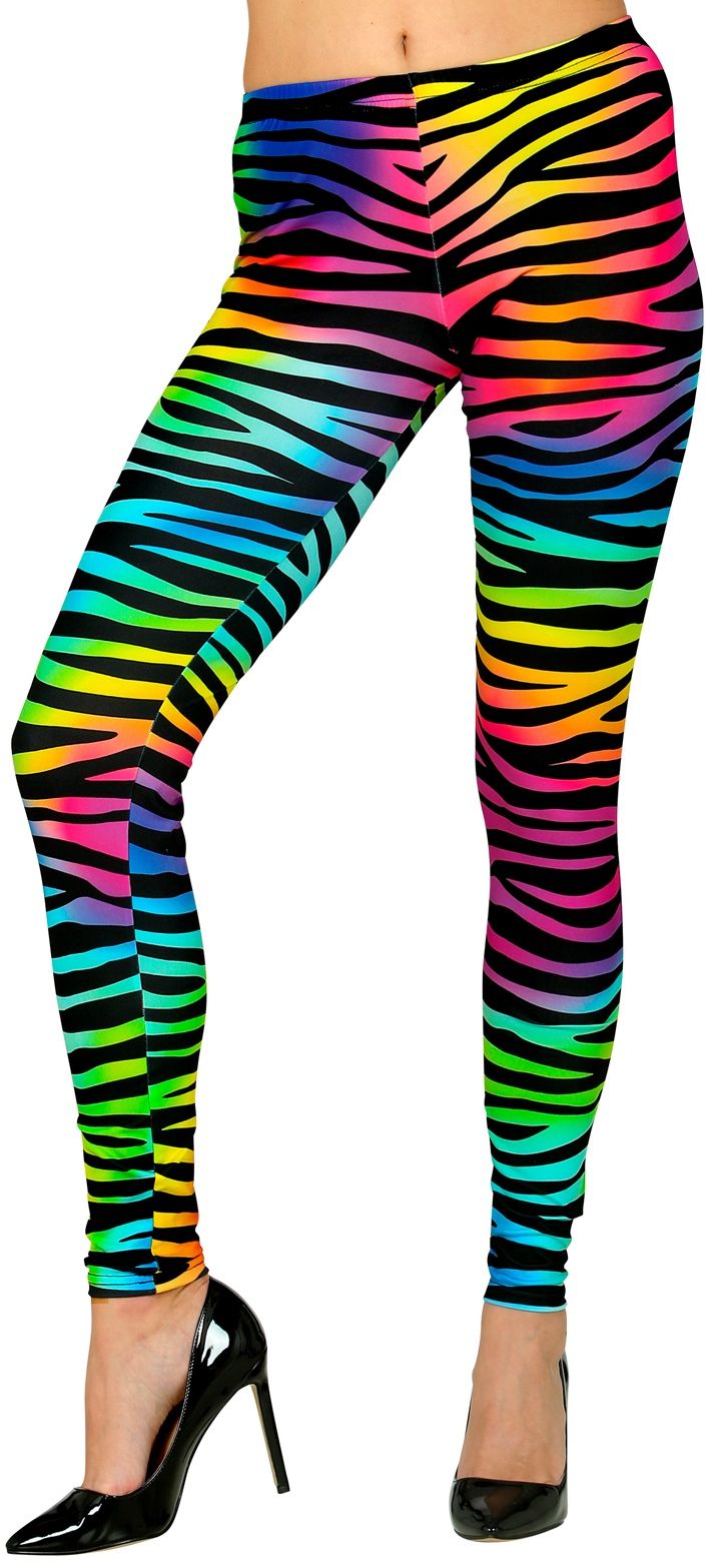 Regenboog zebra panty