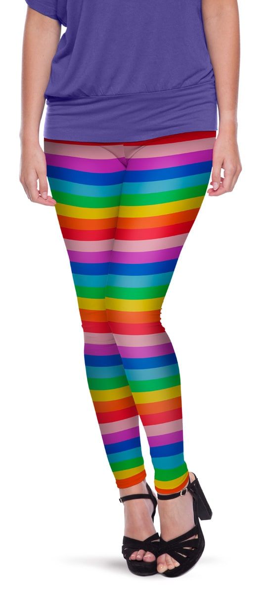 Regenboogkleurige legging dames