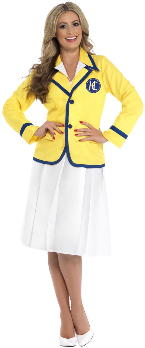 Reisleidster gele outfit