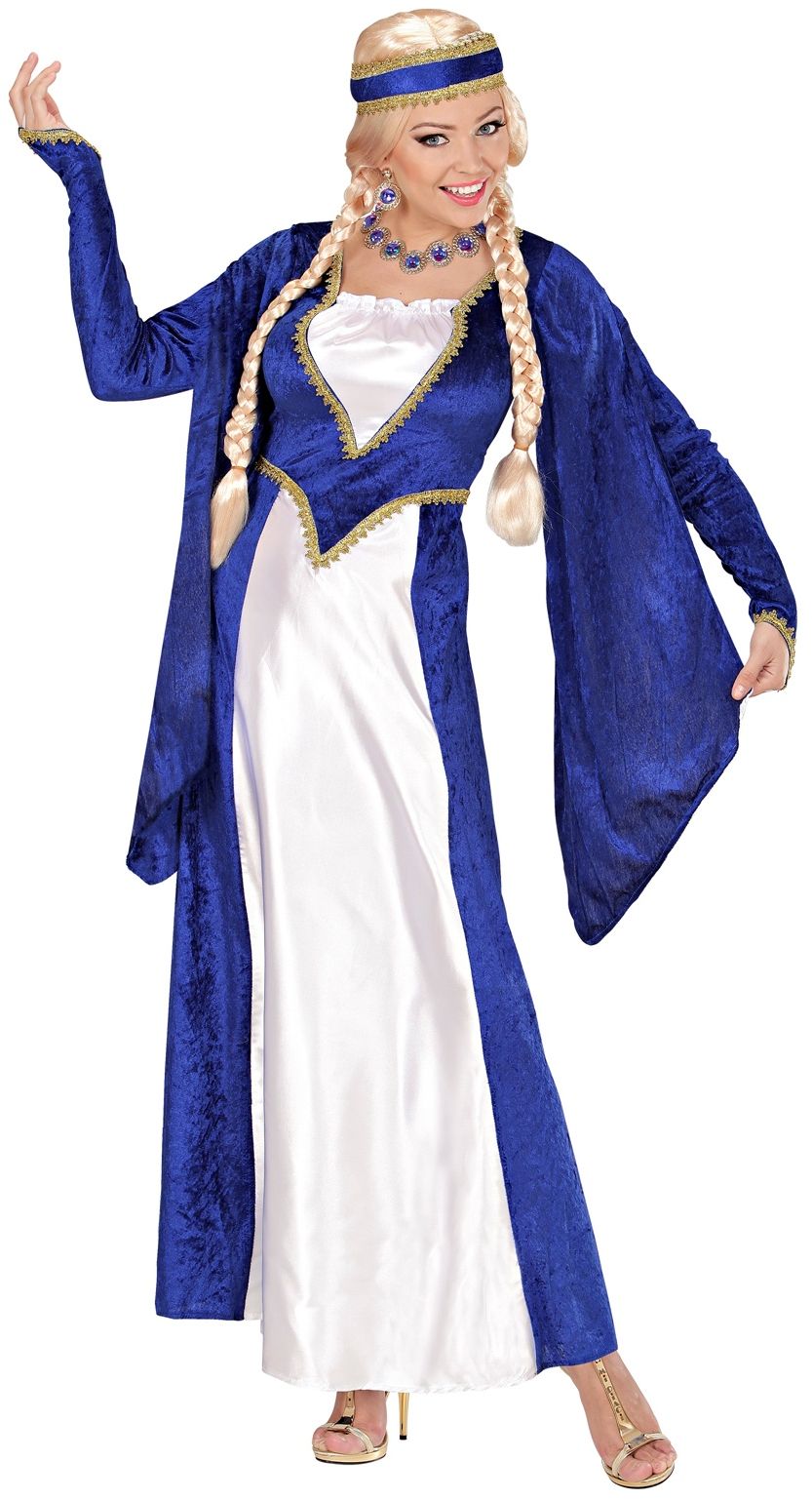Renaissance koningin jurk blauw