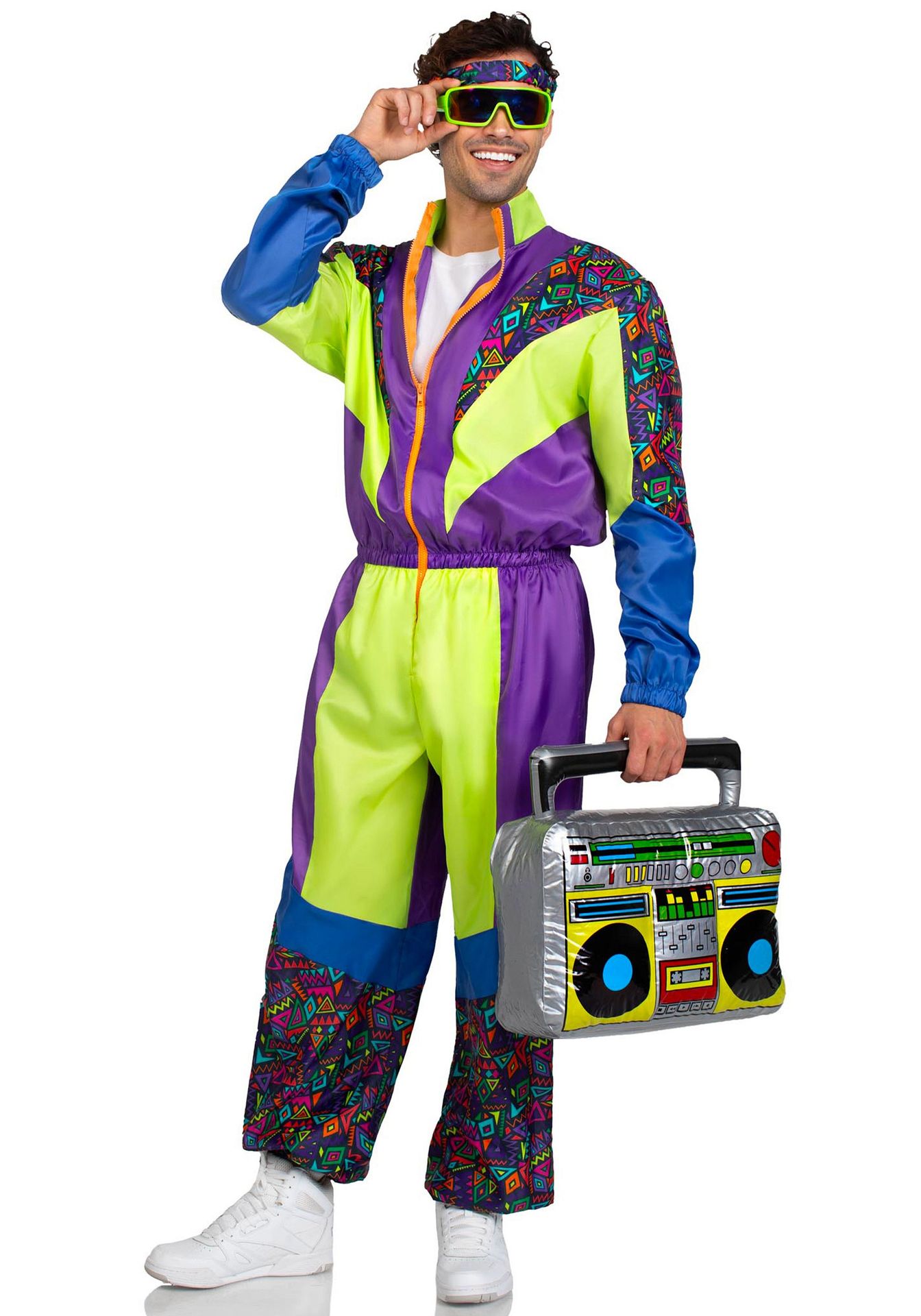 Retro 80s kleurrijk skipak voor heren