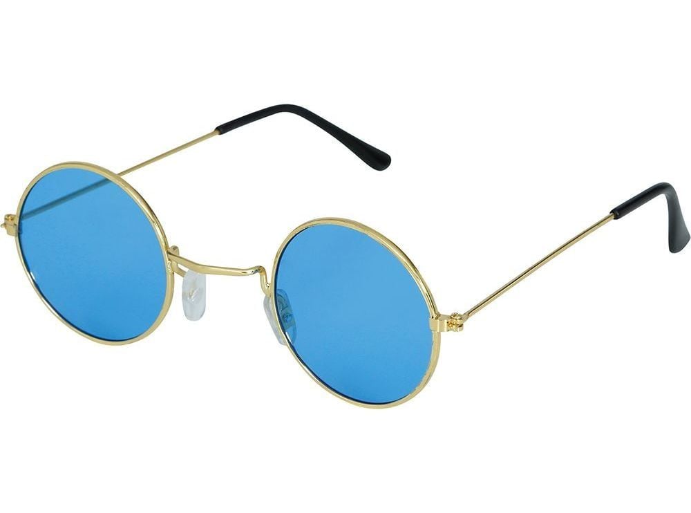 Retro Blauwe Hippie Kleine Glazen Zonnebril