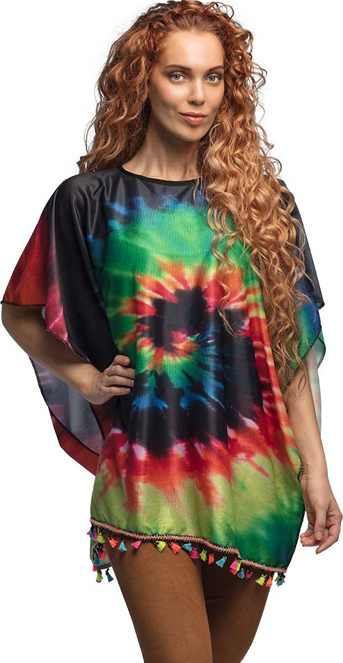 Retro Hippie Poncho Tie Dye 60's