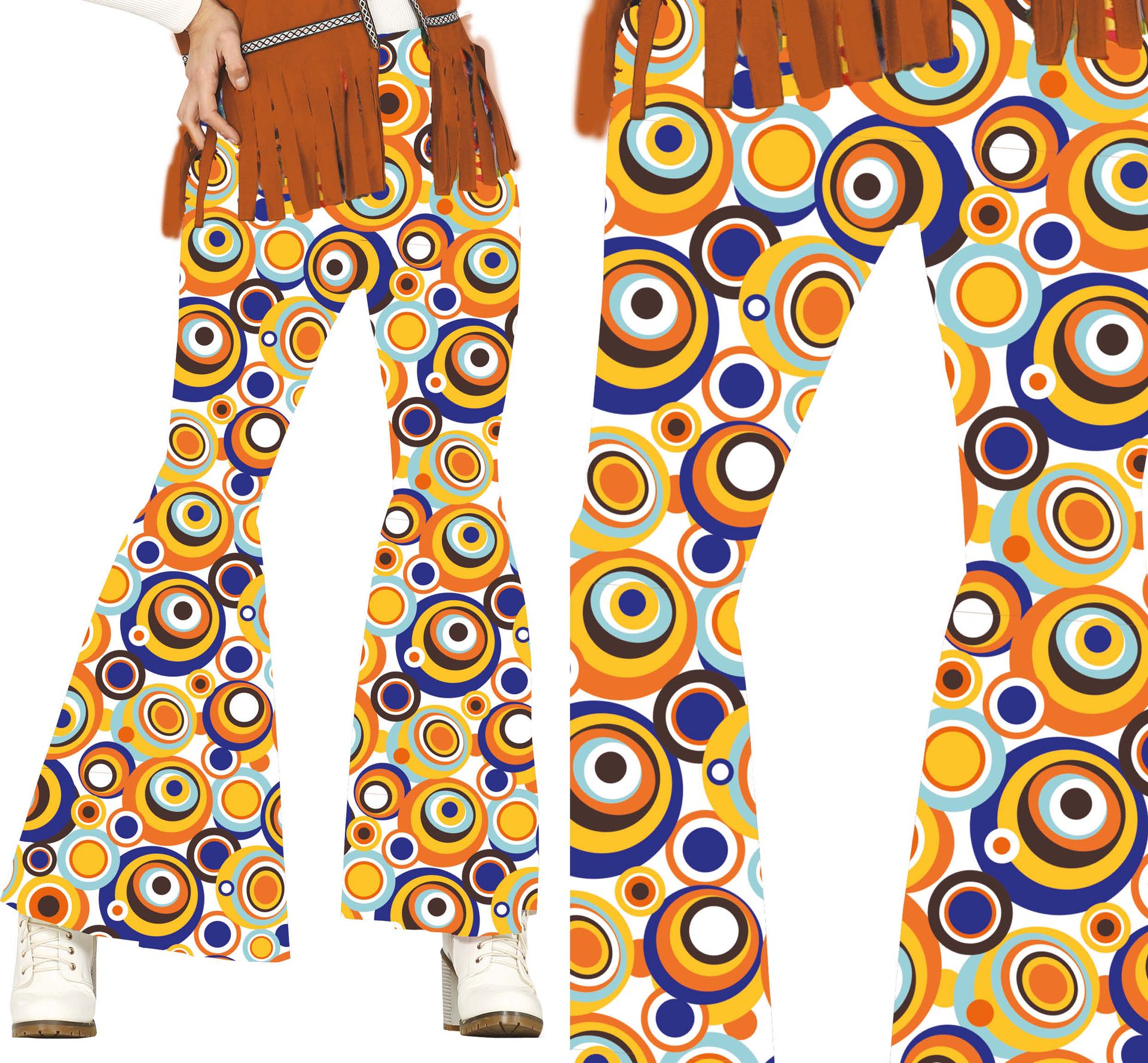 Retro Regenboog Flared Broek Dames