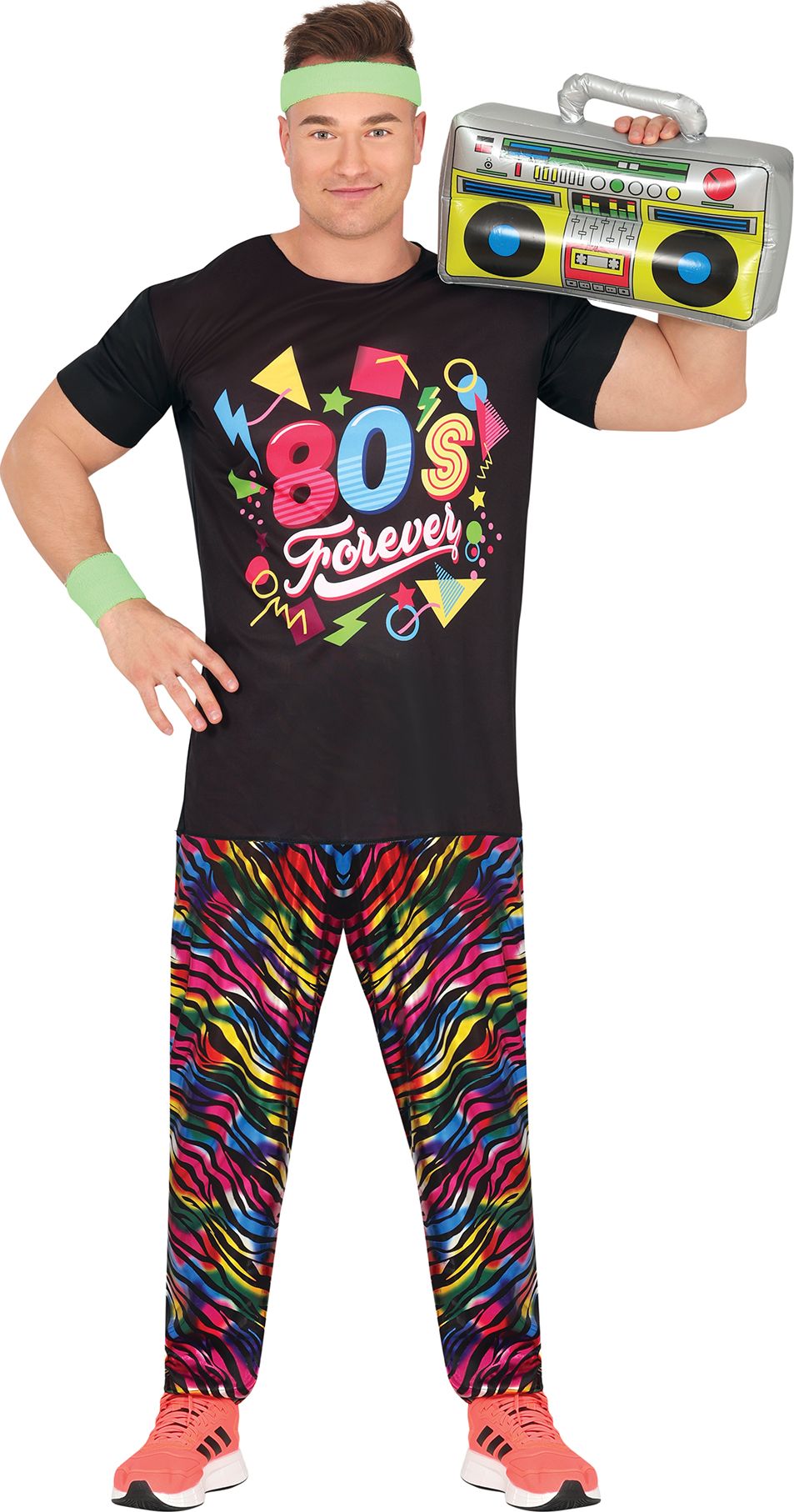 Retro Regenboog Kostuum 80s Fans heren