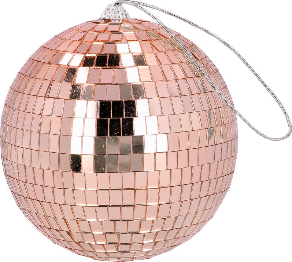 Retro rosé gouden disco bal 15cm