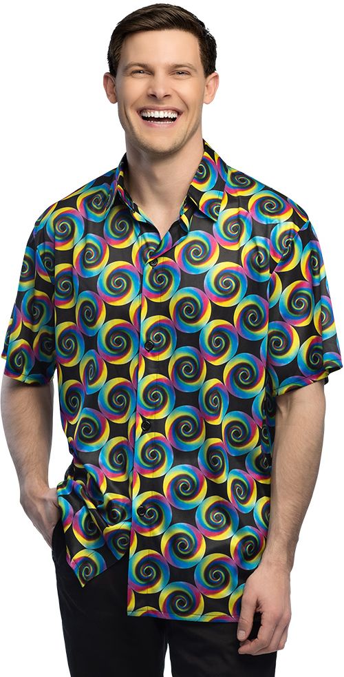 Retro Swirl Festival Disco Shirt Heren
