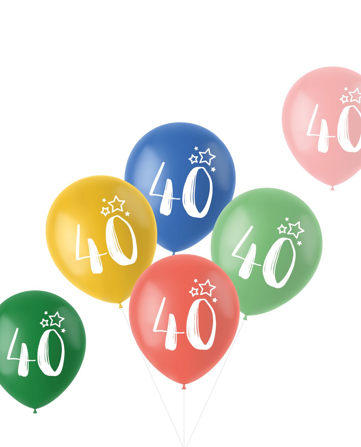 Retro verjaardag ballonnen 40 jaar 6 stuks