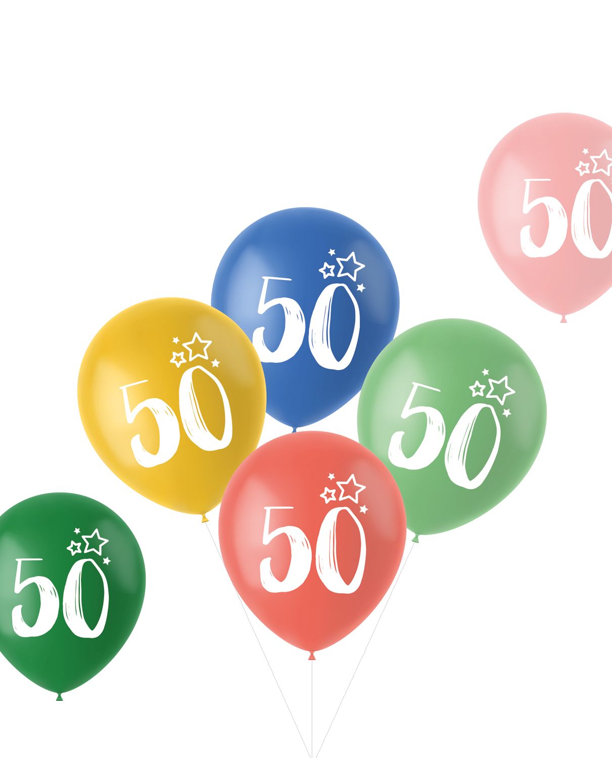Retro verjaardag ballonnen 50 jaar 6 stuks