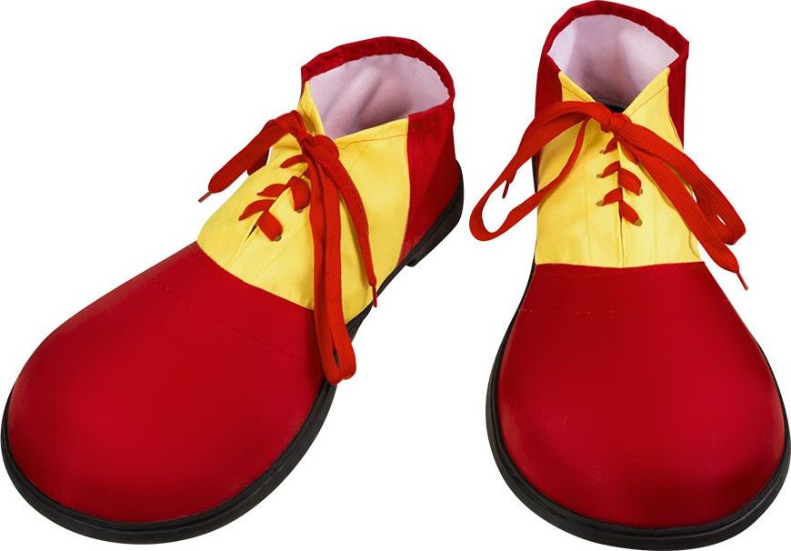 Reuze clownsschoenen rood geel