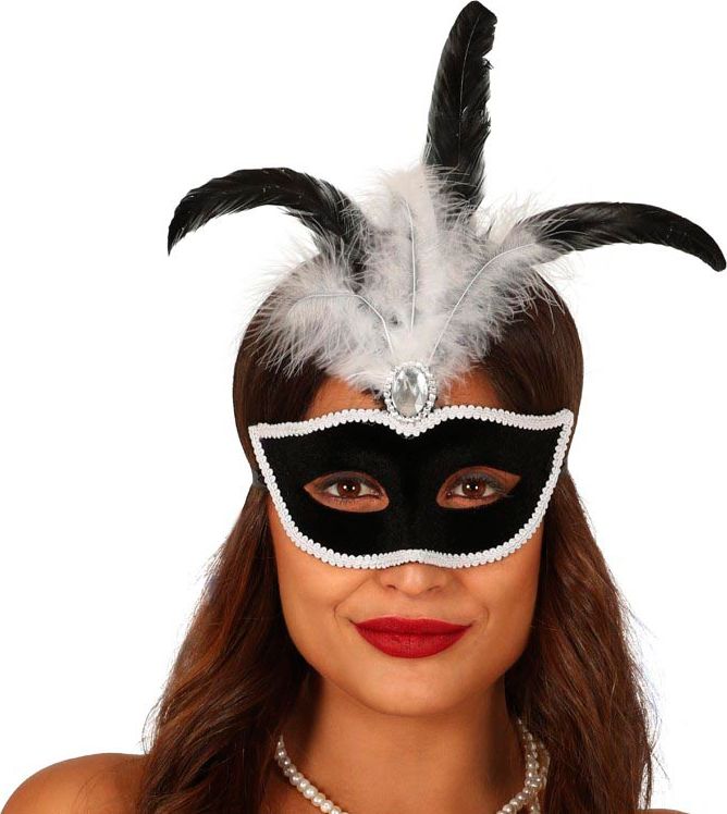 Roaring 20's oogmasker met veer