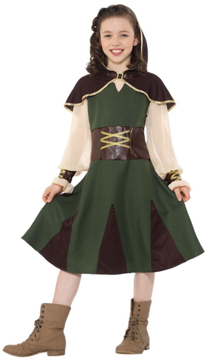 Robin hood bruin groen meisjes outfit