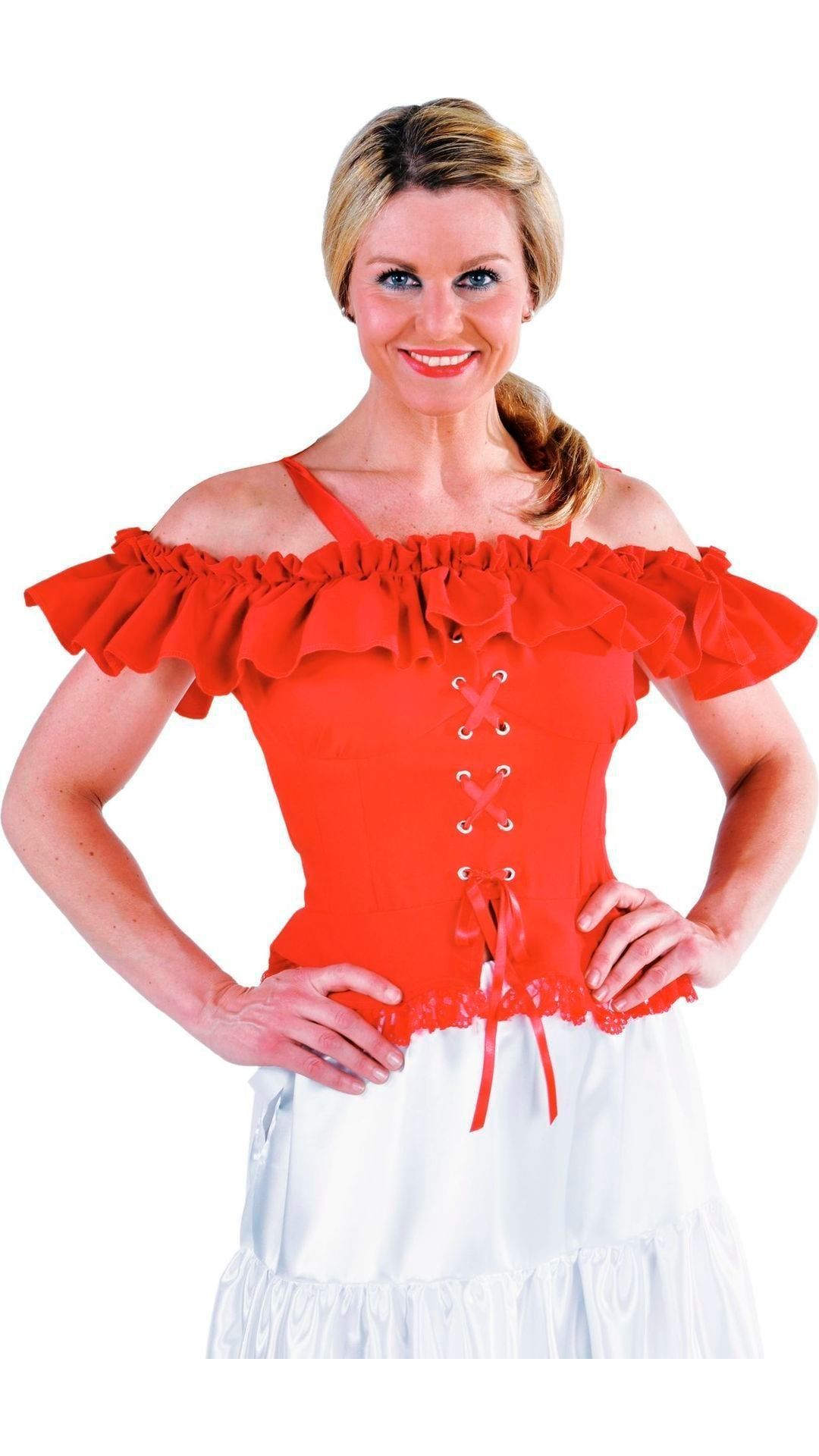 Rode carmen blouse vrouwen