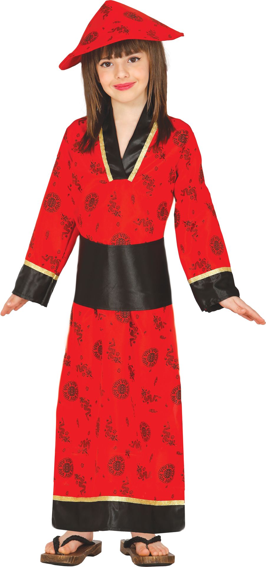 Rode chinese geisha jurk meisjes