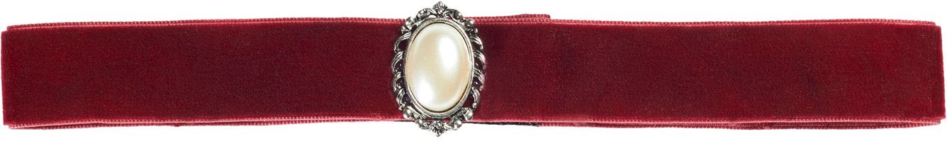 Rode choker met edelsteen