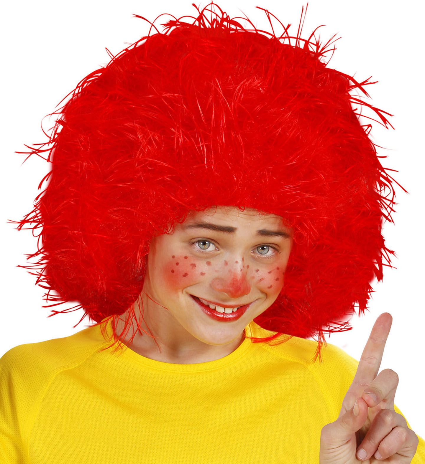 Rode clown pruik kind