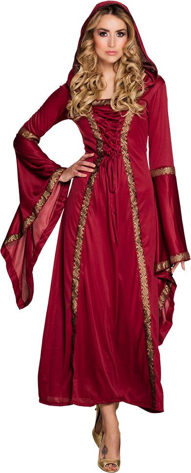 Rode dame jurk middeleeuwen