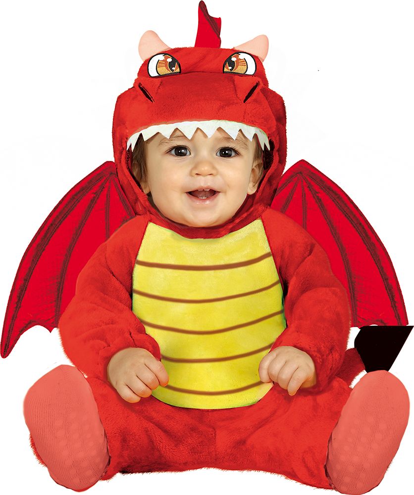 Rode draak onesie outfit baby