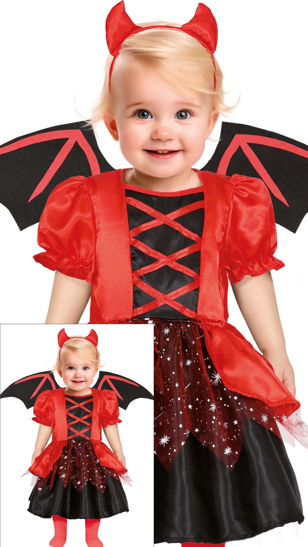 Rode duivel jurk halloween baby