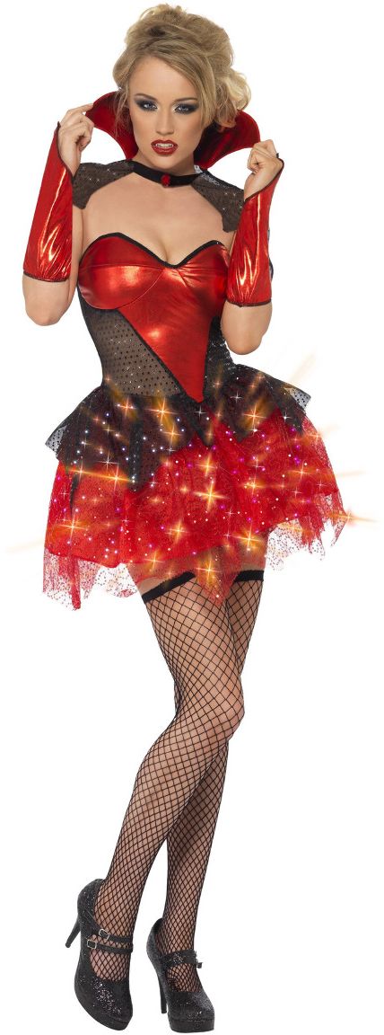 Rode glitter vampieren jurk