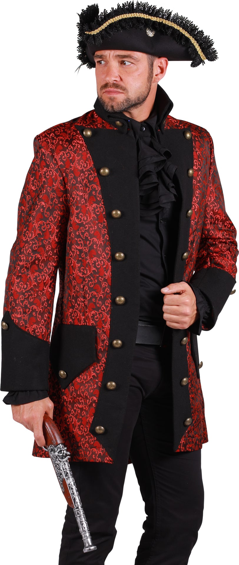 Rode Gothic Piratenjas Heren Halloween