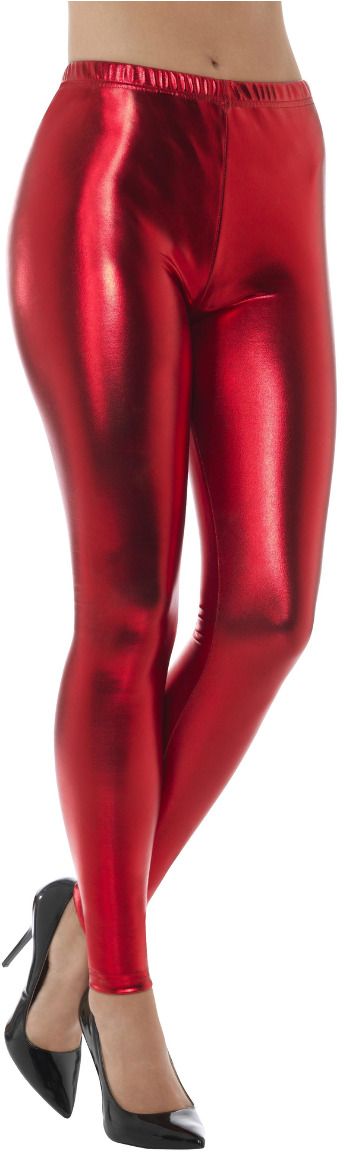 Rode jaren 80 metallic leggings
