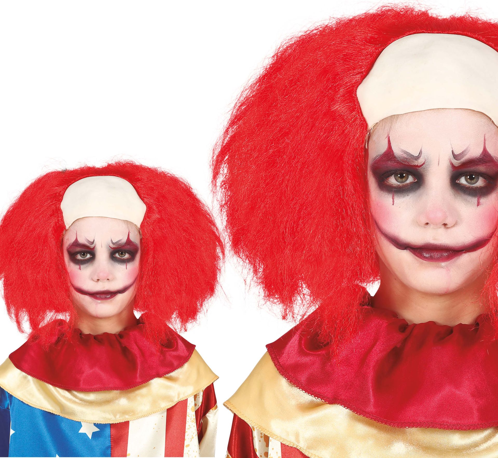 Rode kale clown pruik kind halloween