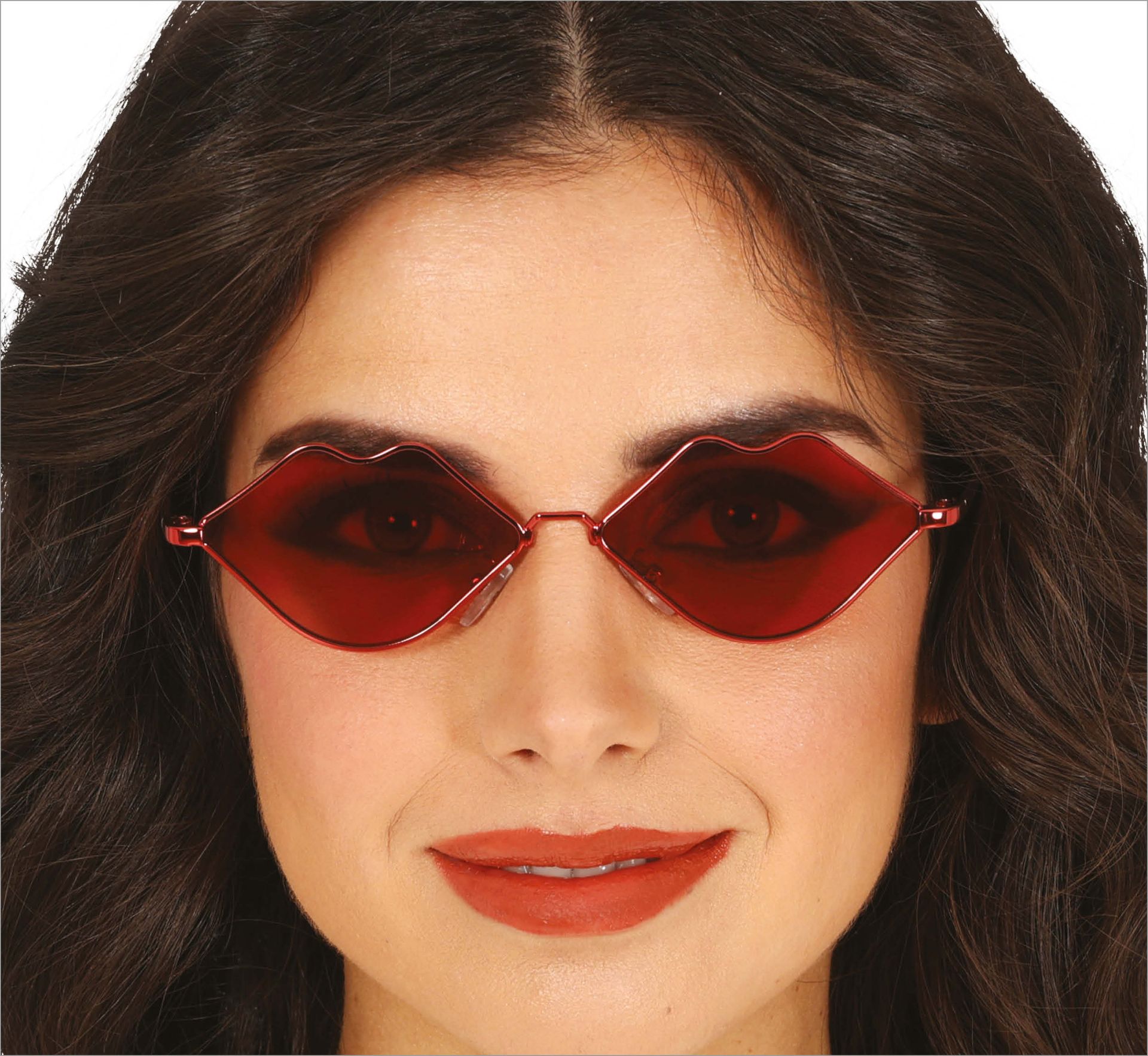 Rode Lipvormige Zonnebril