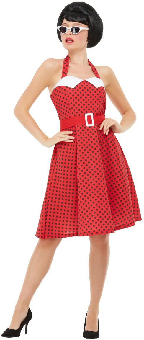 Rode pin-up girl outfit