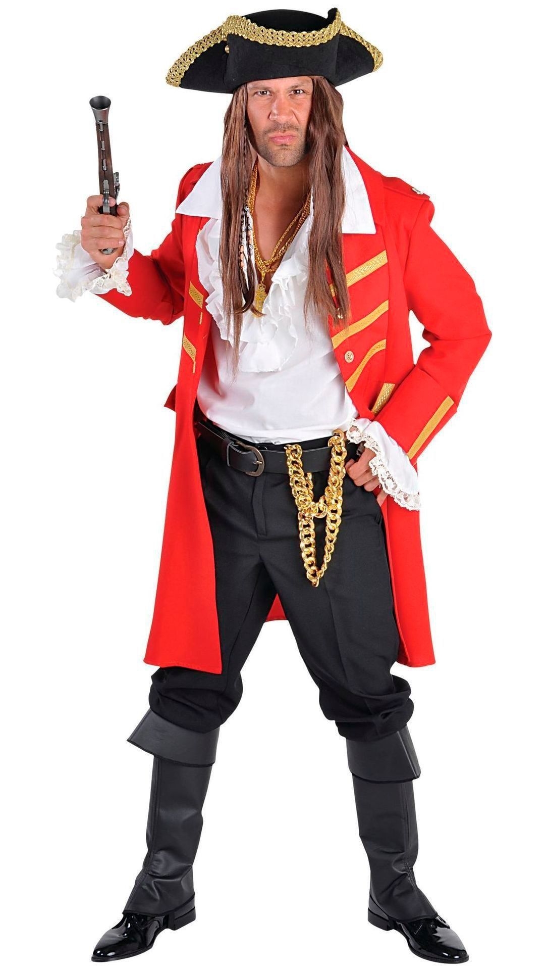 Rode piraten jas mannen
