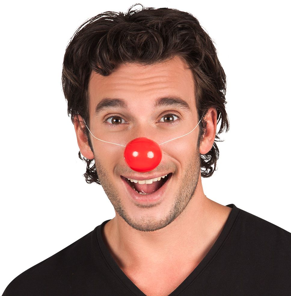 Rode plastic clown neus 6x