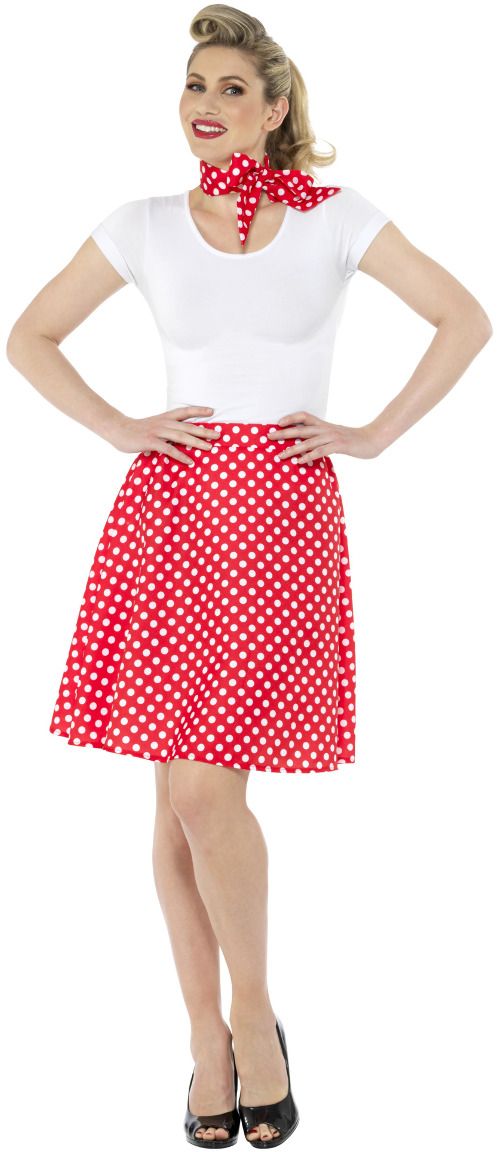 Rode polka dot rok 50s