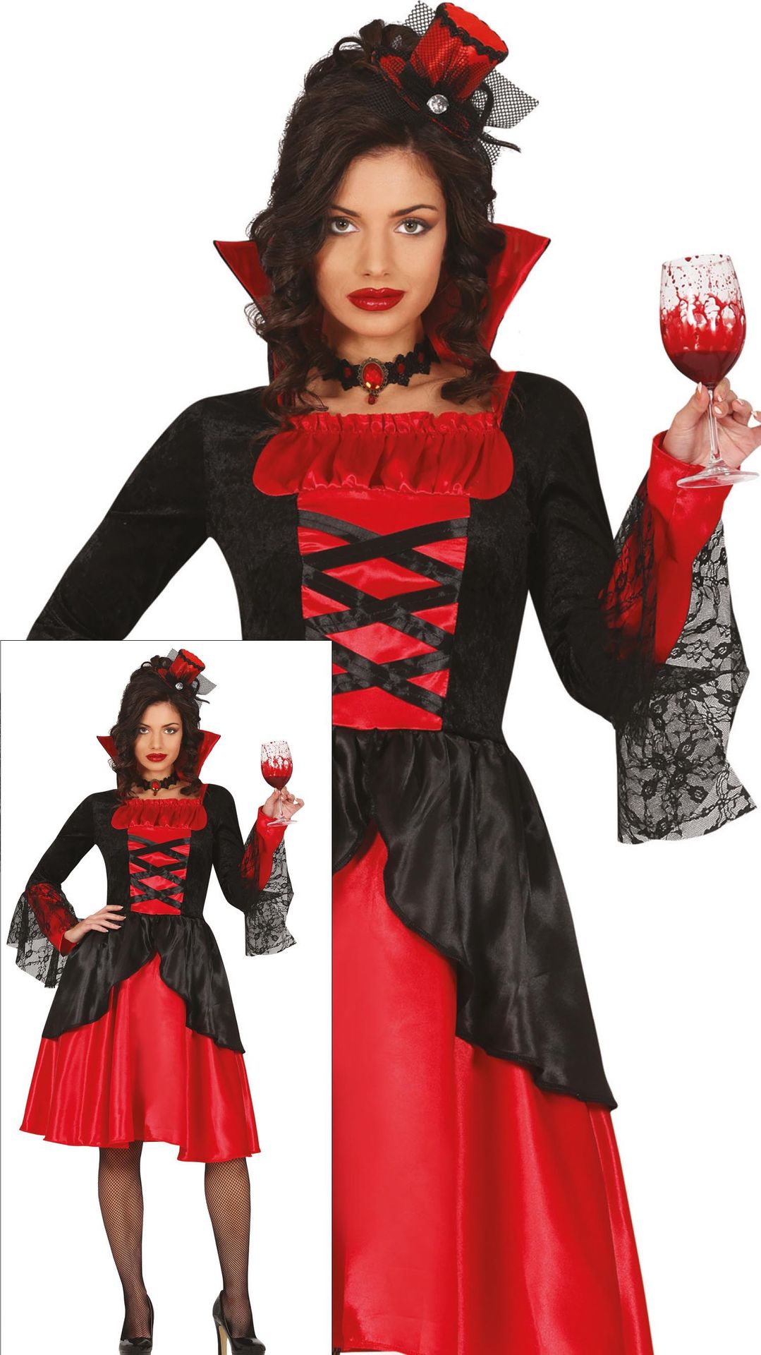 Rode vampieren jurk halloween dames