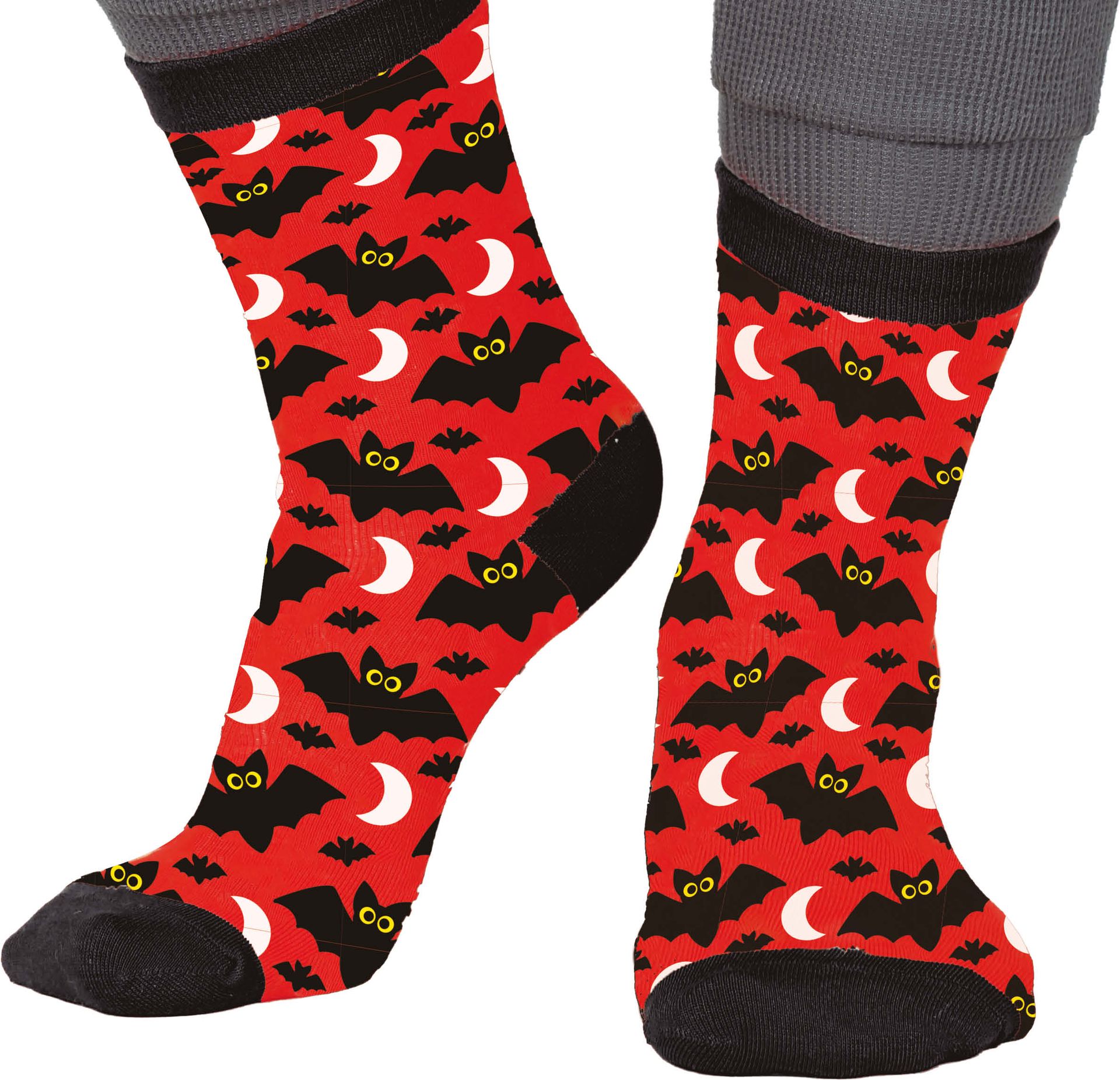 Rode Vleermuis Halloween Sokken Volwassenen