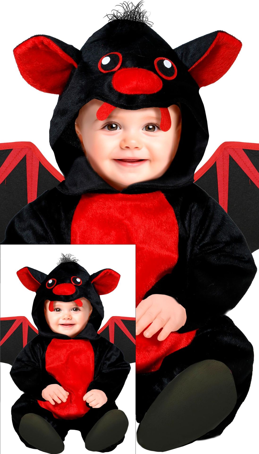 Rode vleermuis kostuum halloween baby