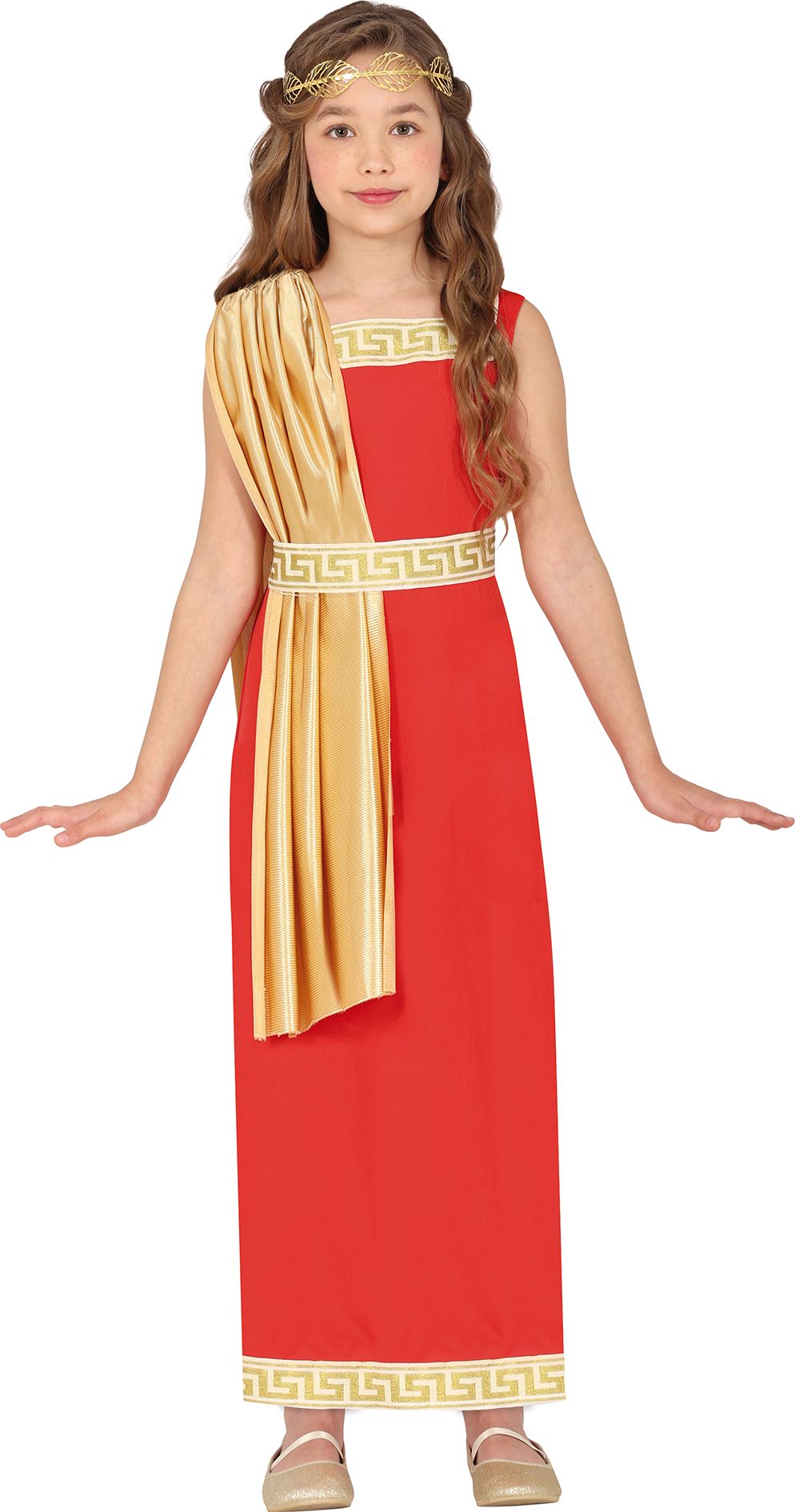Romeins Kinderkostuum in Rood en Goud meisje